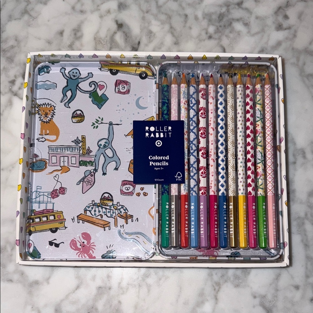 Roller Rabbit x Target Multicolor Pencil Set with Playful Case